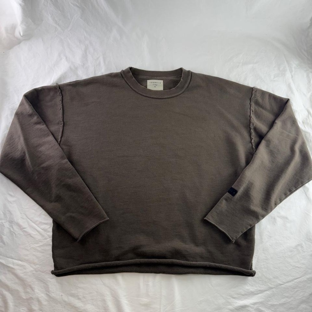 YoungLA Brown Distressed Crewneck Sweatshirt Sz XL